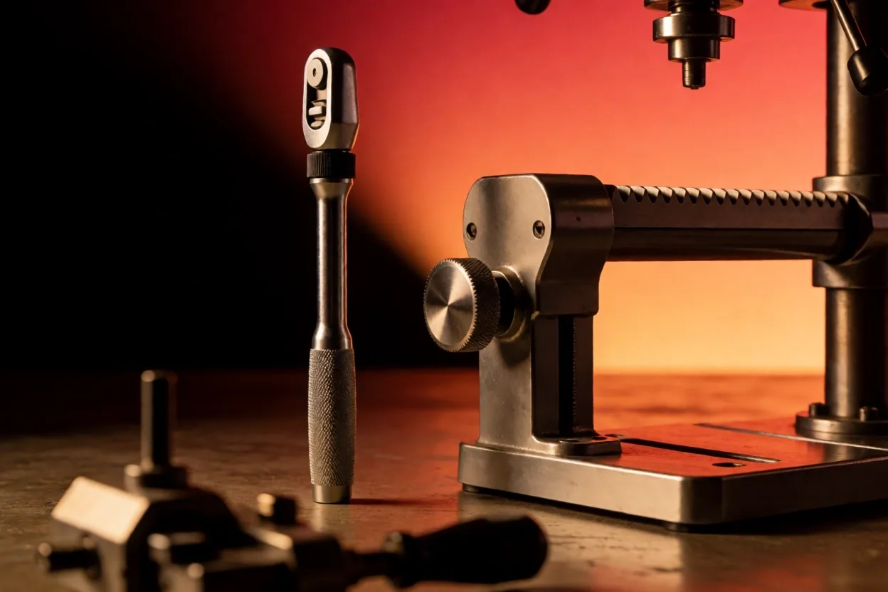 Detail of precision tools in the Xalquendoris workshop.